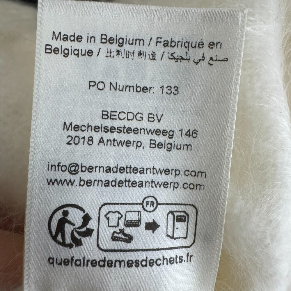 Bernadette Solène Brushed Cashmere Pullover Open Back Pearl Necklace White Small - Picture 14 of 15